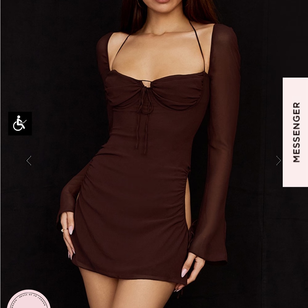 NWT House of CB Baby Chocolate Brown Mini Dress